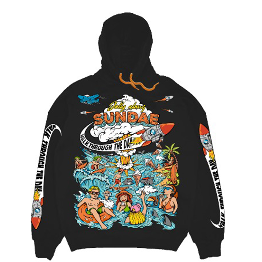 Hoodie Jolly Along Sundae Black (M)