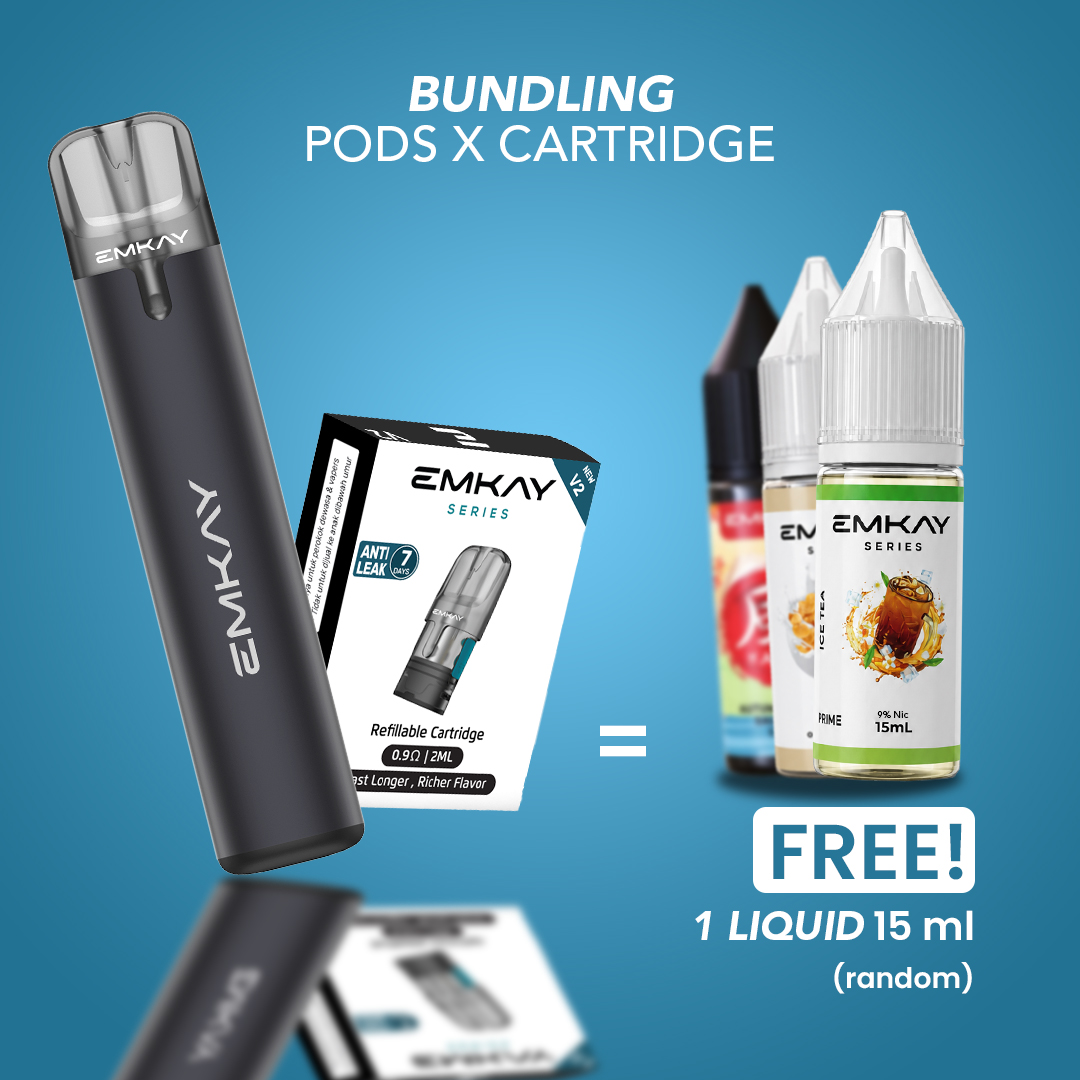Bundling POD Black Majesty X Cartridge V2 Free Liquid 15ml Random