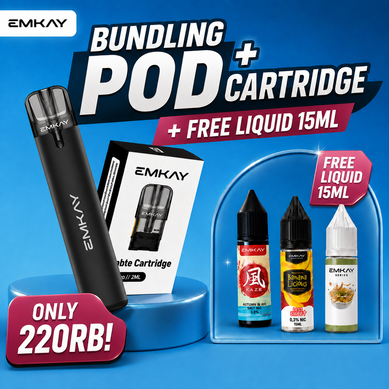 Bundling POD Black Majesty X Cartridge V2 Free Liquid 15ml
