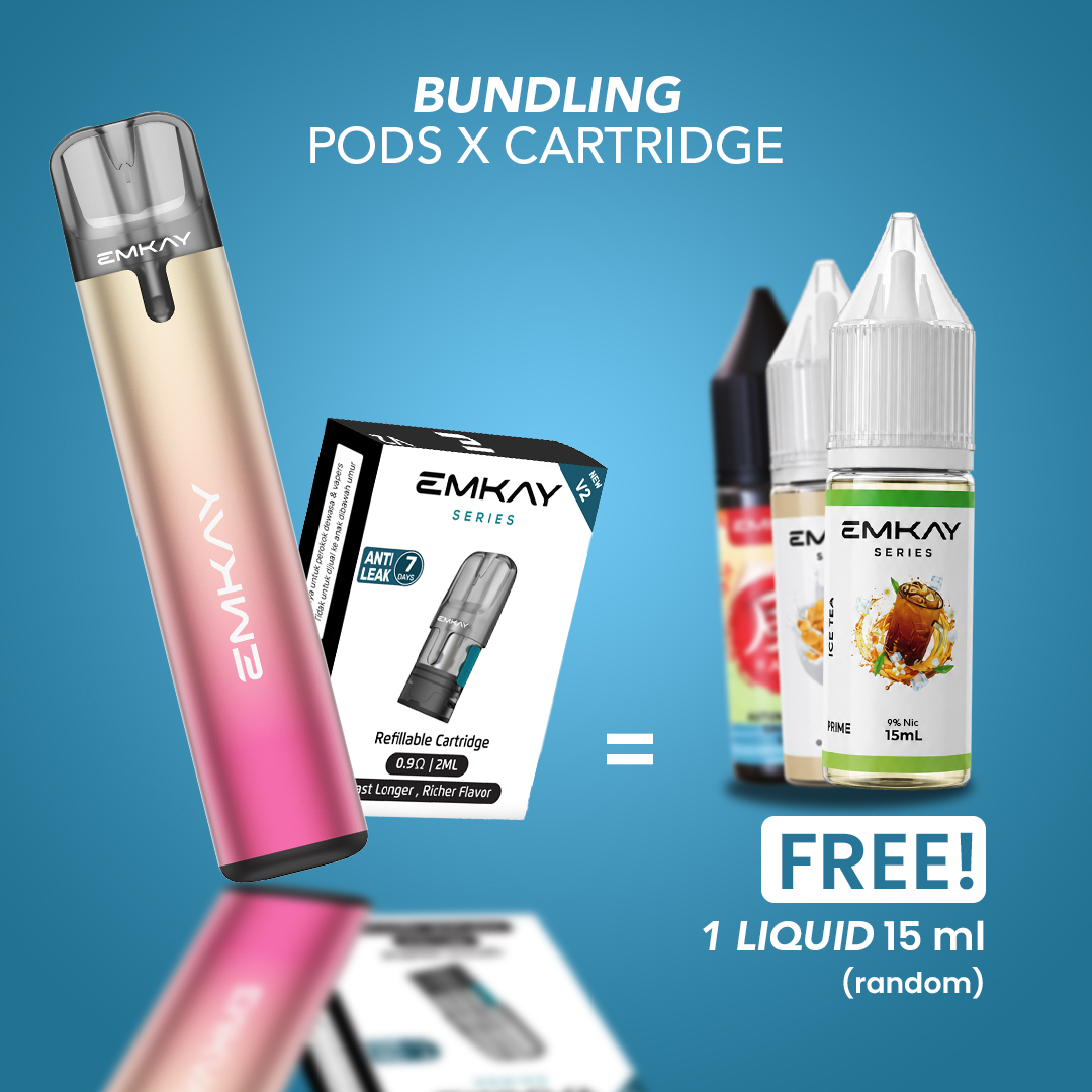 Bundling POD Rose Gold X Cartridge V2 Free liquid 15ml Random